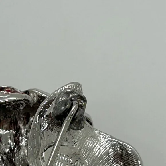 Vintage Nolan Miller Brooch First Lady Red Rose Nancy Regan Rhinestone Brooch - Picture 15 of 16